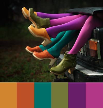 Winter colorful tights