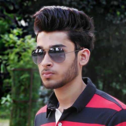 Voluminous Glossy Black Quiff – trendy hairstyles for guys