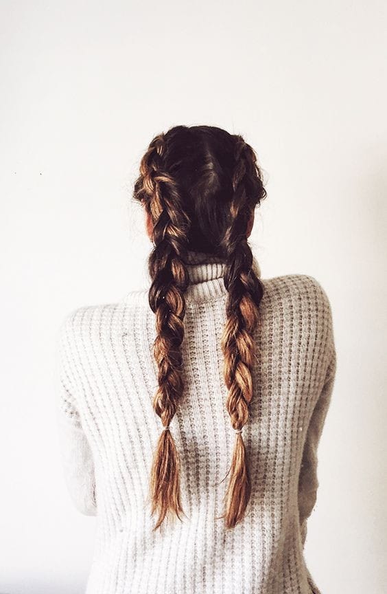 Double Braided Hairstyle for Thick Hair