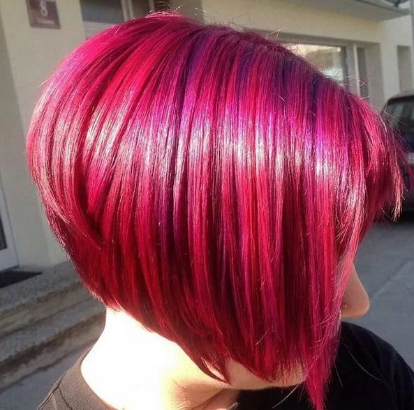 Bright red inverted bob