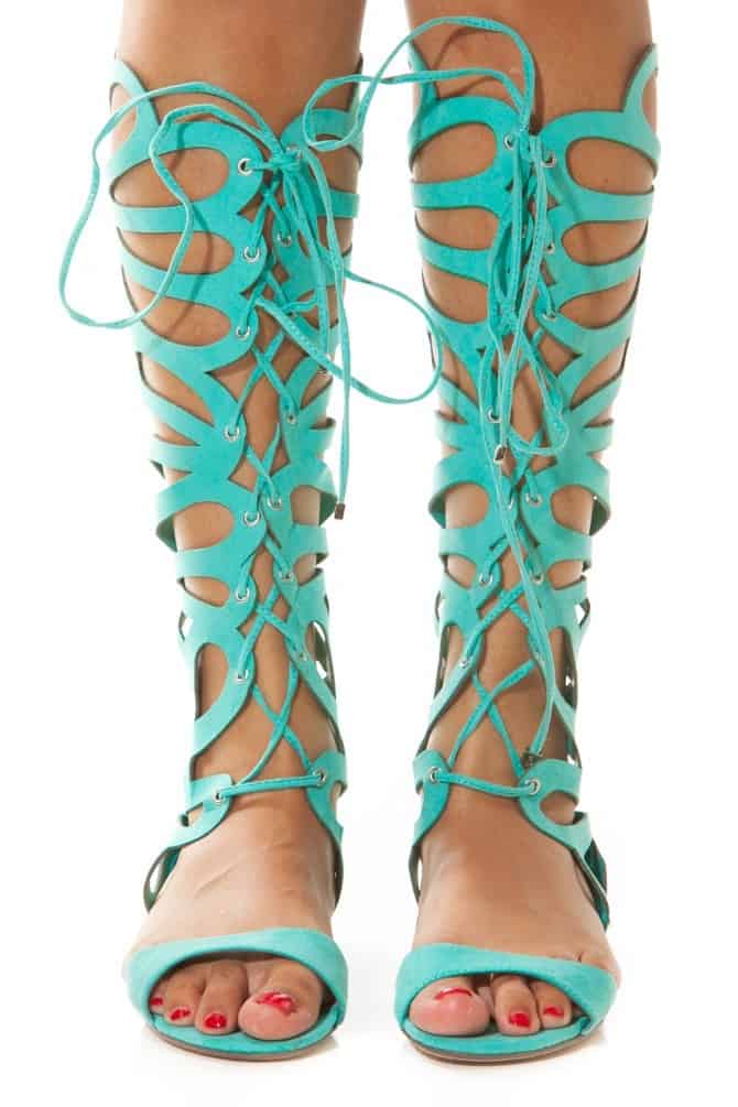 Mint green gladiator sandals