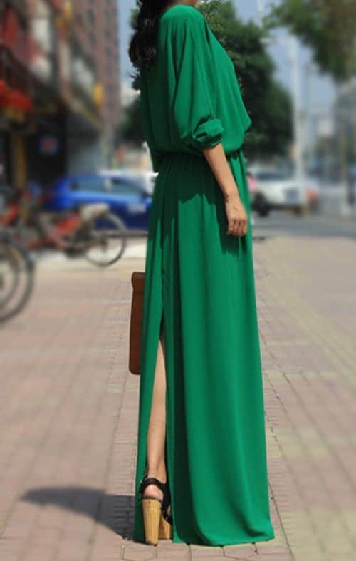 Maxi dress with back slit