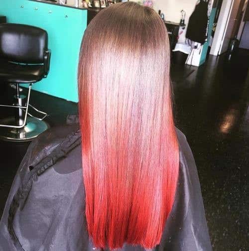 Silver to Red Ombre Blend