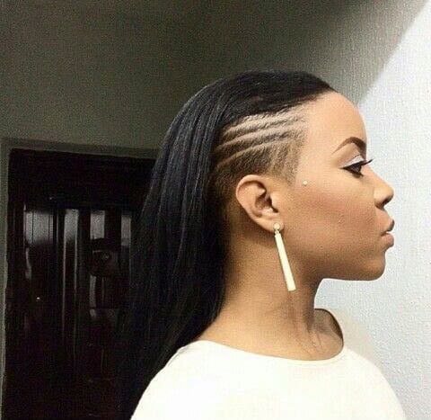 Black Hairstyle with Shaved Side