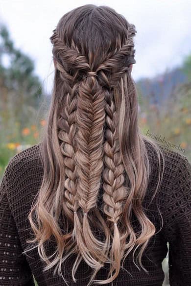 Halo Braid with Flowers