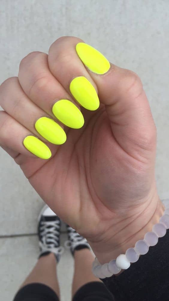 Chic Bright Yellow Nail Design