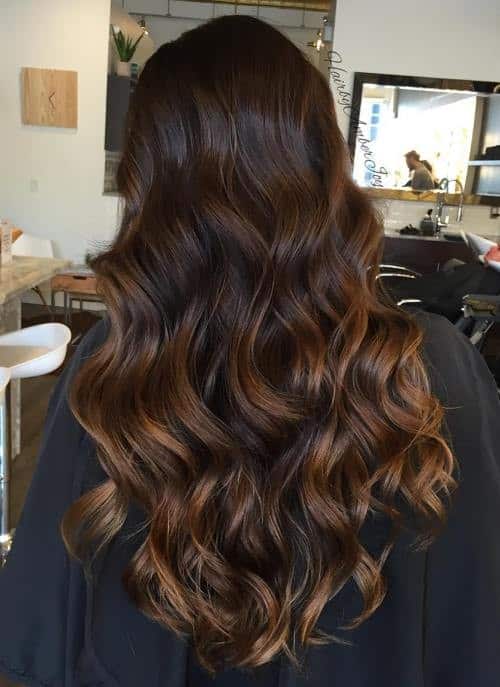 Glossy Brown Balayage Ringlets