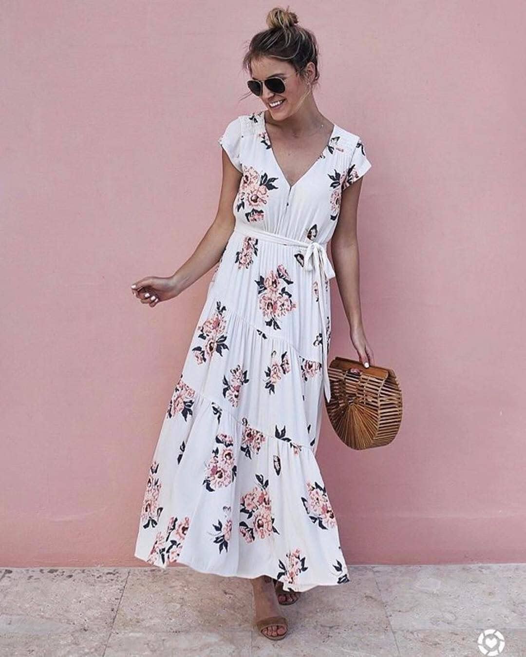 Delicate Floral Maxi Dress