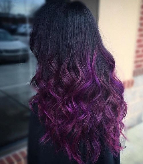 Luscious Long Dark to Lavender Ombre