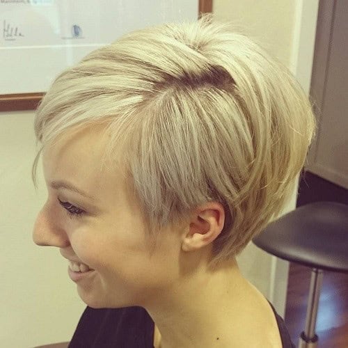 Voluminous White Blonde Wedged Bob