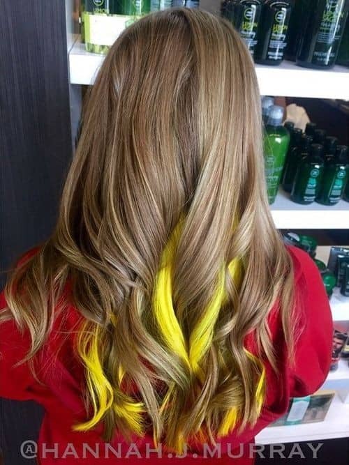 Light Brown Hair with Yellow Highlights