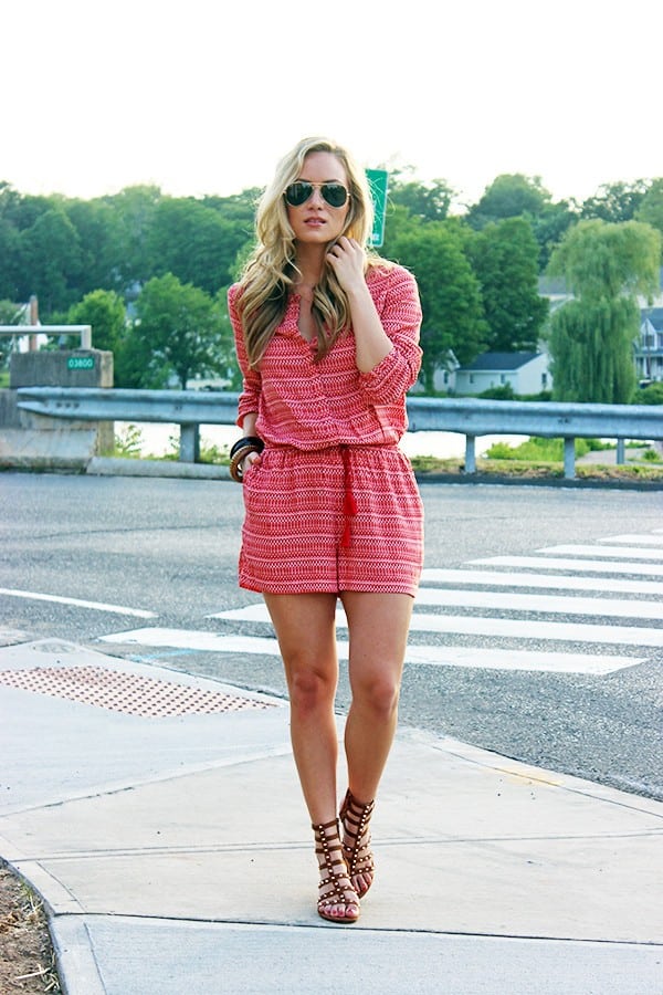 Red Romper Outfit for Summer