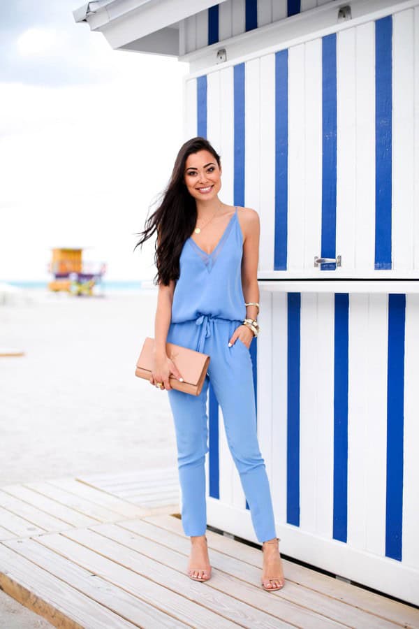 Stylish Blue Jumpsuit Outfit