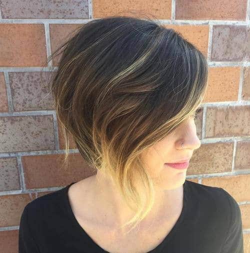 Subtle Balayage Side Parting Bob