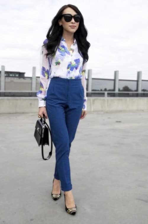 A floral print blouse