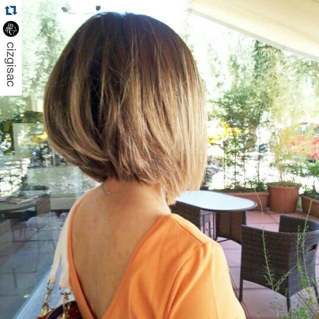 Smooth A-line short bob for thin or thick hair