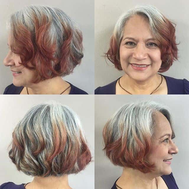 Reverse ombre short layered bob