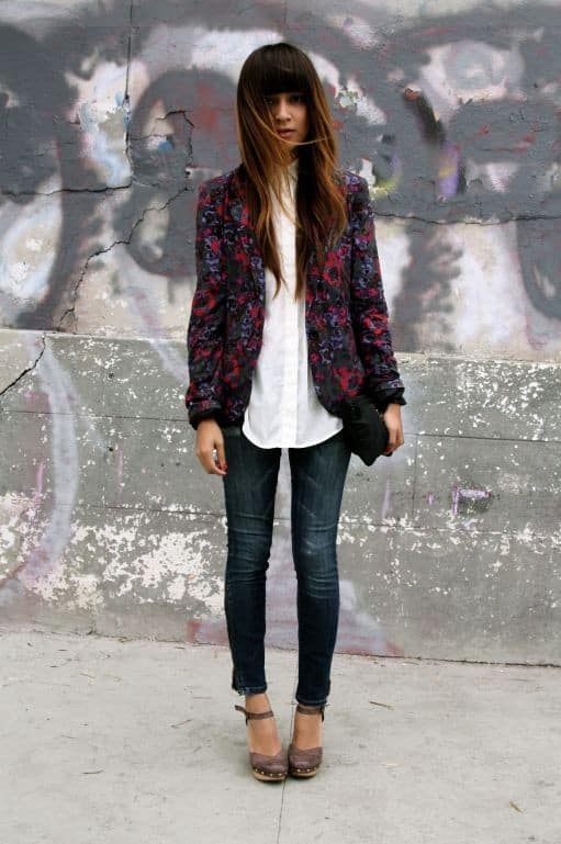 Velvet brocade print jacket