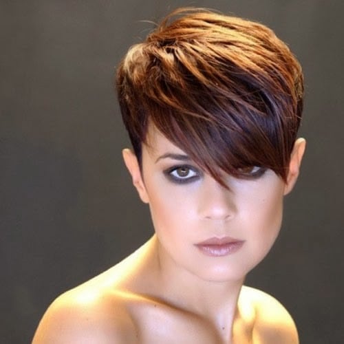 Cool and easy cut with brown hair color