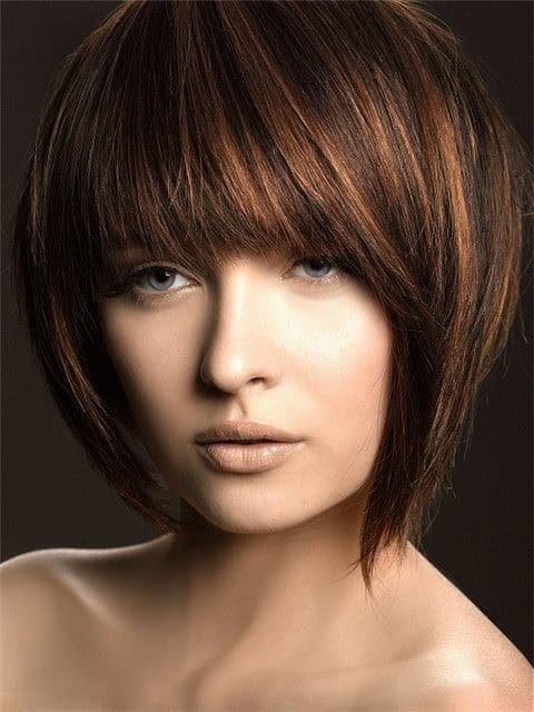 Fashionable Highlighted Bob for Brown Hair