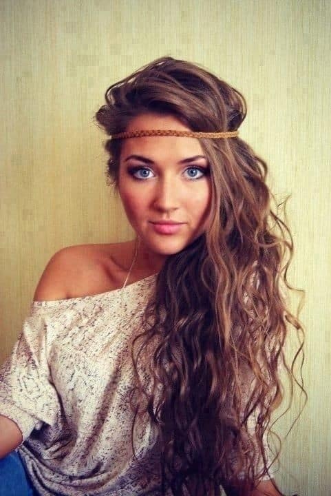 Beach Waves with Leather Headband