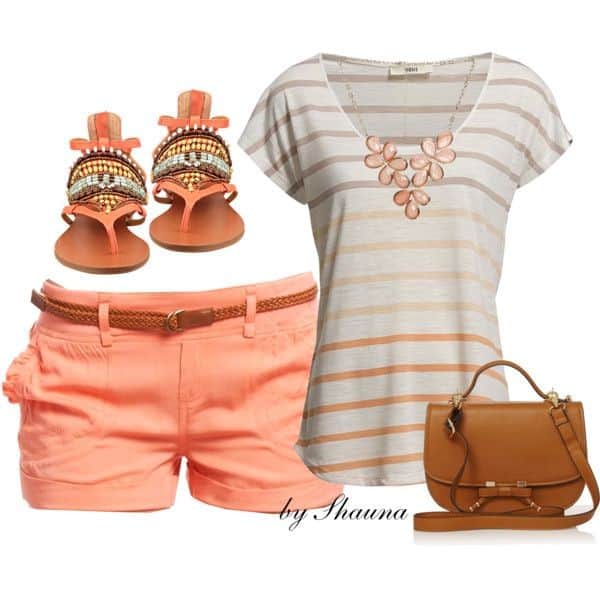 Stripped Top with Flip-Flops