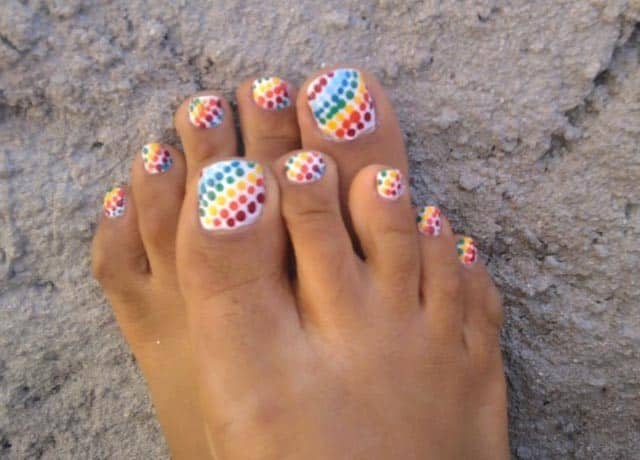 Rainbow polka dots