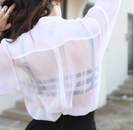 Sheer white blouse