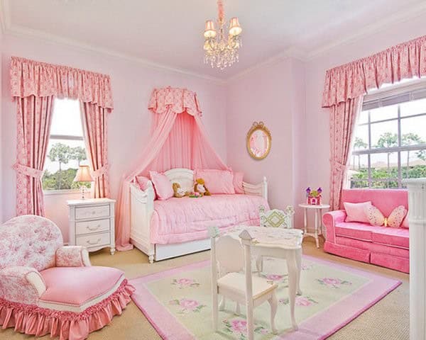 Lovely Pink Bedroom Design for Girls