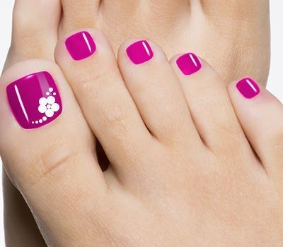 Hot Pink with Floral Big Toe Design