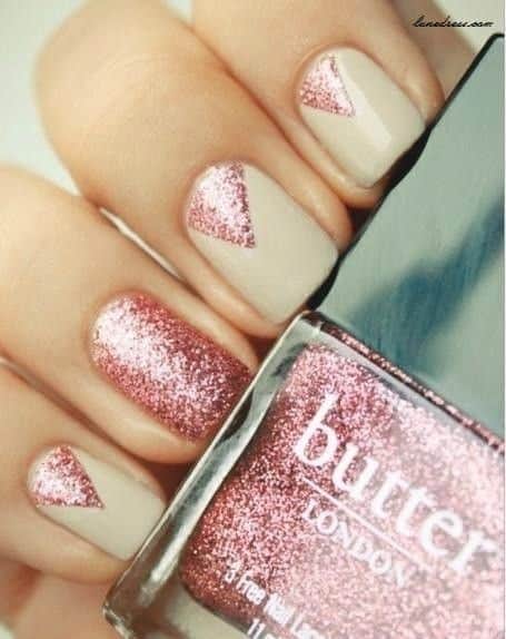 Beautiful Pink Shimmer Nail Art