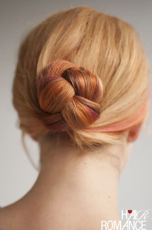 Twisted Bun Effect on Copper Hair