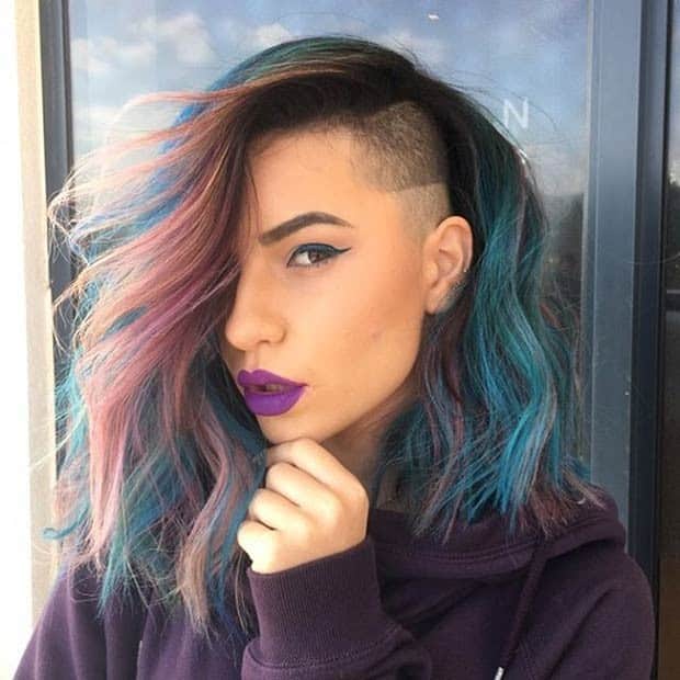 Edgy Hairstyle with Shaved Side