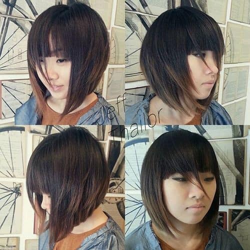 Blunt Asymmetrical Bob with Full Fringe