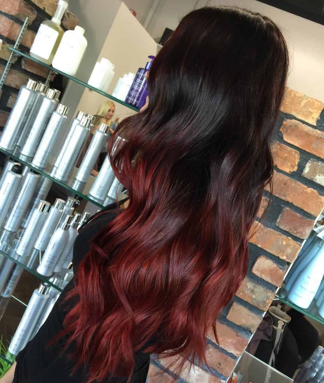 Red and blonde ombre