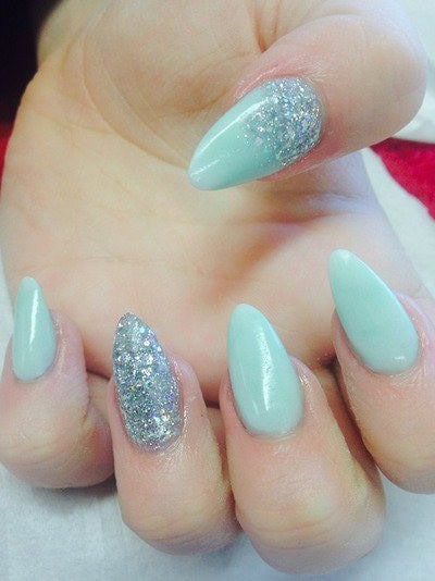 Mint Silhoutte Nail Design