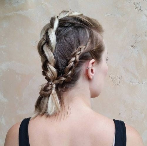 Triple French Braid Look