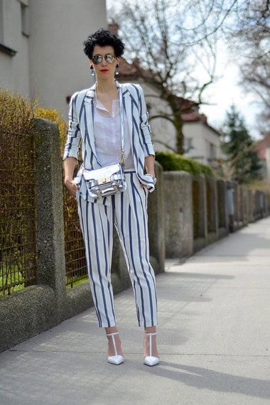 Striped casual suit