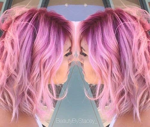 Purple and Pink Tousled Bob