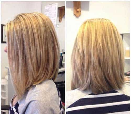 Straight long bob with long layers (for thick hair)