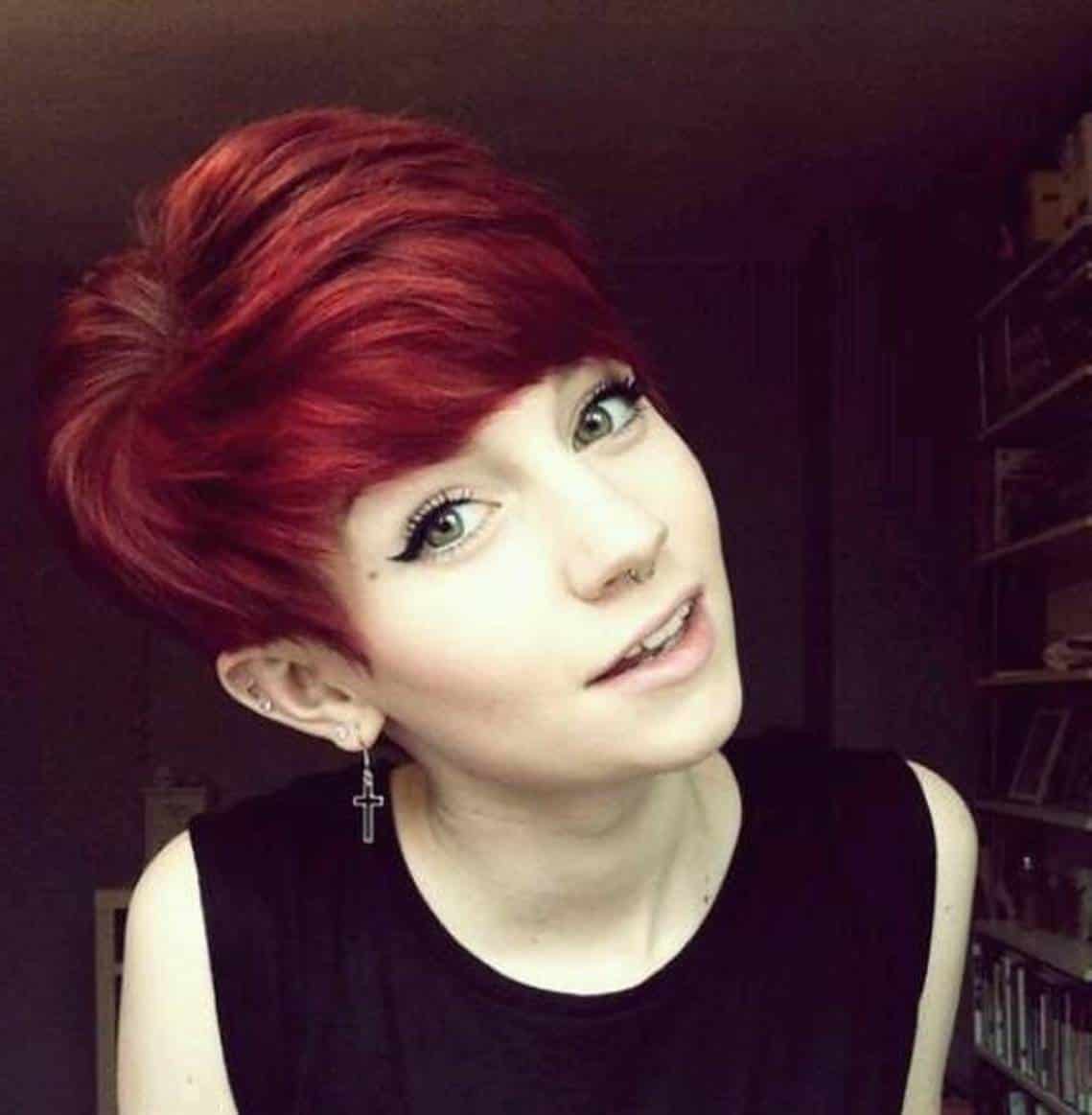 Classic red pixie cut