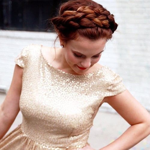 Copper Double Milkmaid Braid