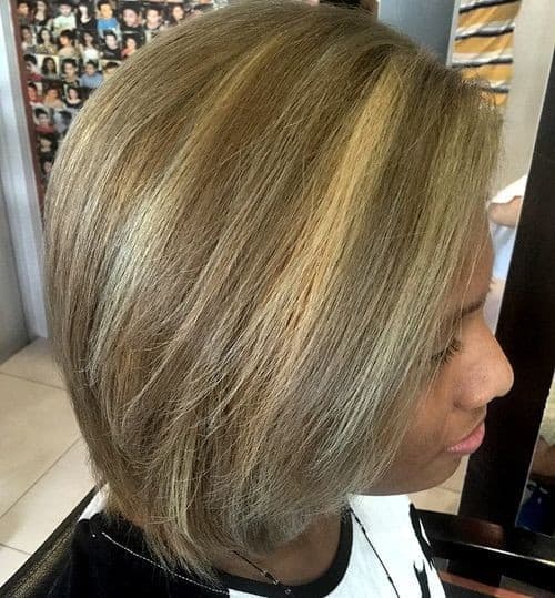 Silver and Blonde Highlighted Bob