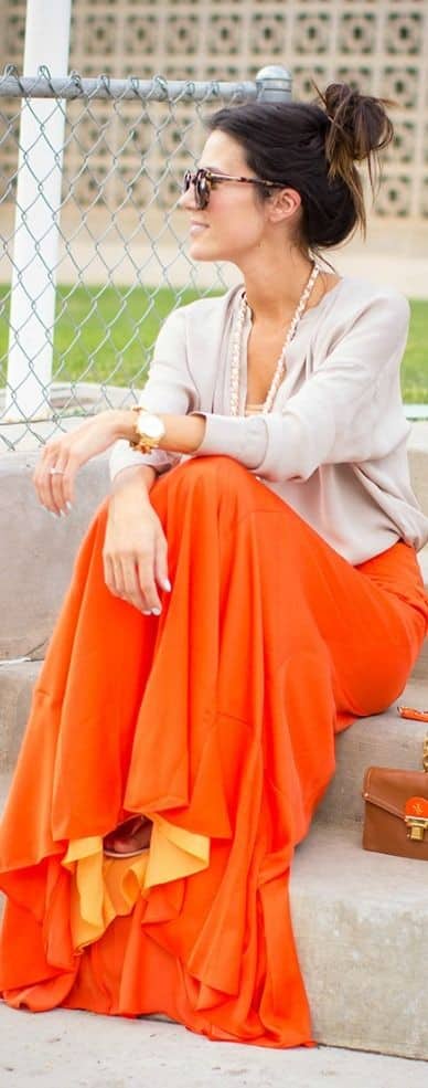 Tangerine maxi skirt