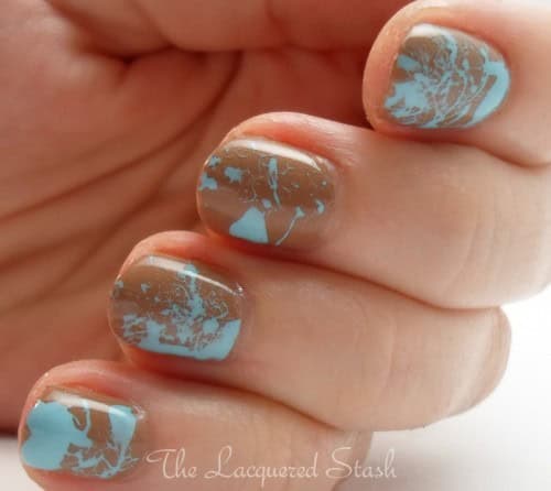 Chic Splatter Nail Design for Short Nails