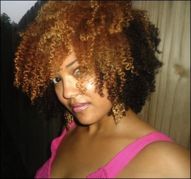 Big and curly two-tone hair