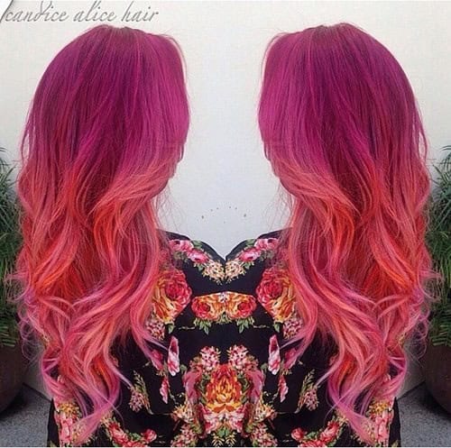 Deep Pink to Neon Pink Ombre Hair for Girls