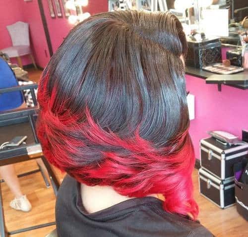 Black and Red Flicked Bob