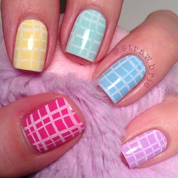 Easy Nail Design:Colorful Pastel