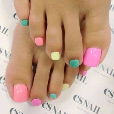 Colorful Pedicure Nail Design